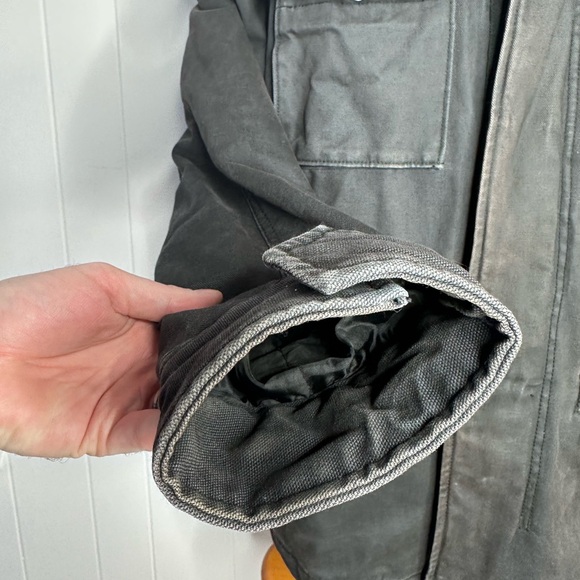 American Eagle Black Sherpa Lined Military Jacket - Canvas barn chore - Picture 9 of 12